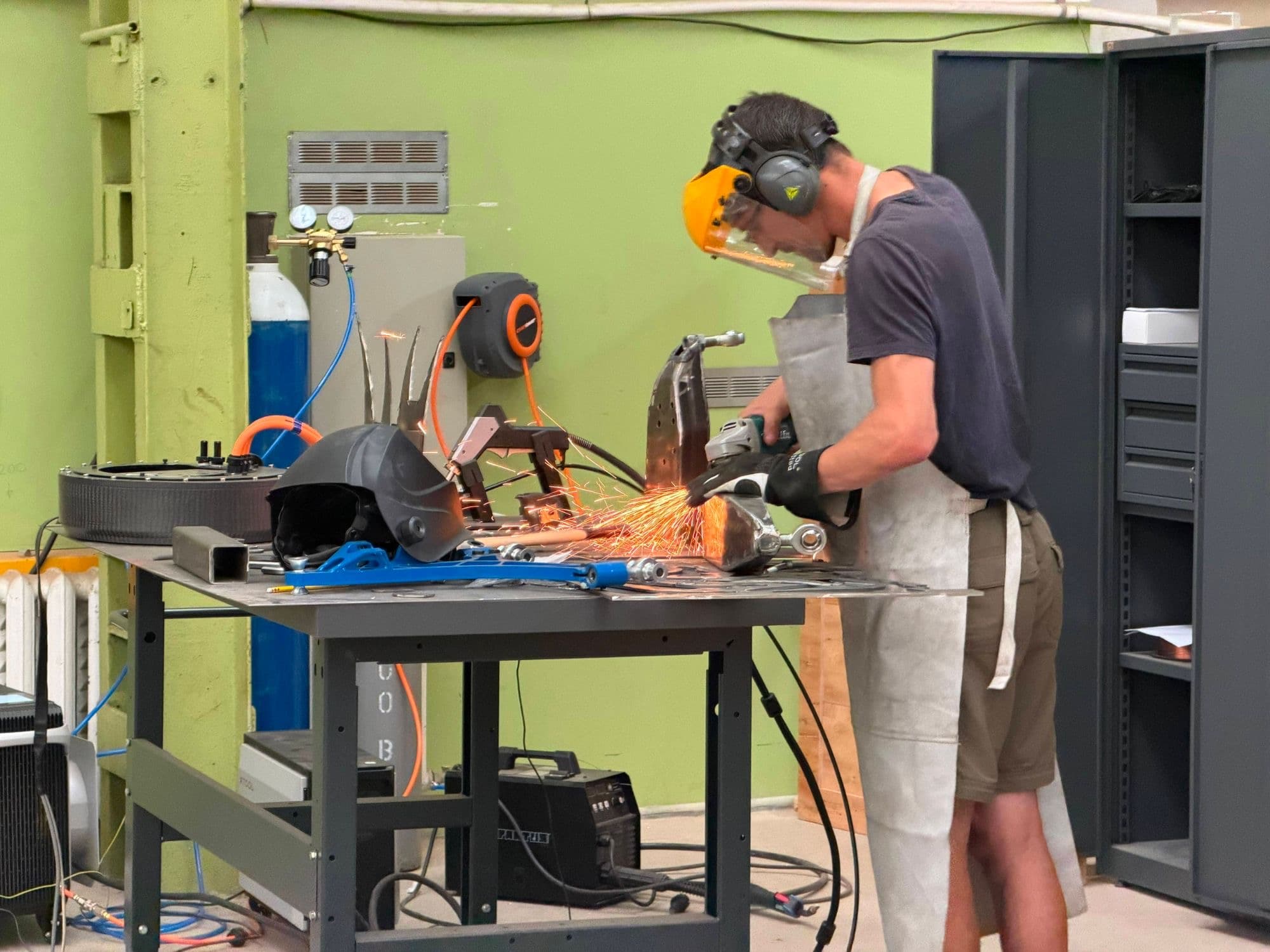 Sparks flying in the Oven workshop